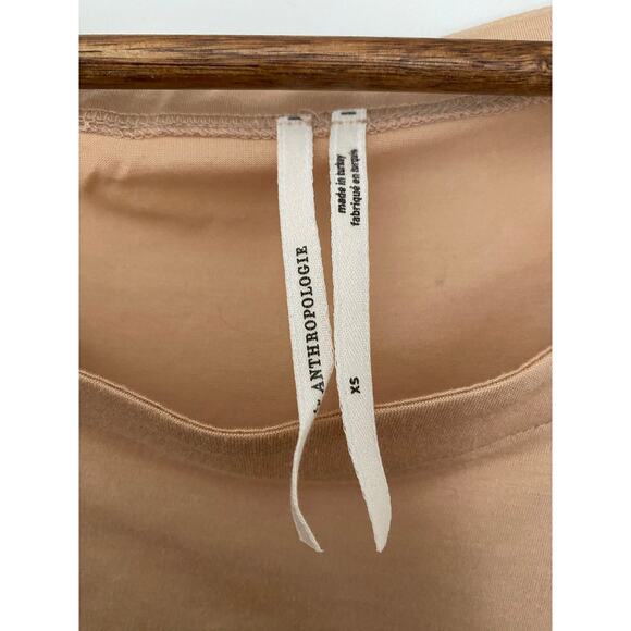 Anthropologie Drape Wrap Tank Top Nude Brown Tan Sleeveless EUC XS Assymetric - Picture 3 of 10